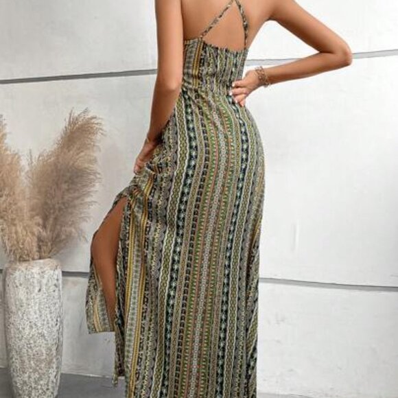 Boho dress,Split Thigh Cami Dress, Summer dress, Floral summer dress - Picture 2 of 5